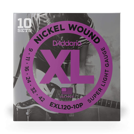 D'Addario EXL120-10P Electric Super Light 9-42 10-Pack Accessories / Strings / Guitar Strings