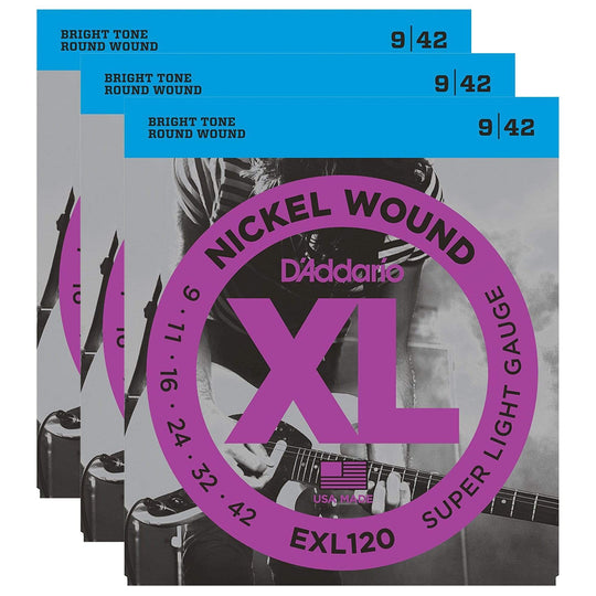 D'Addario EXL120 Electric 9-42 (3 Pack Bundle) Accessories / Strings / Guitar Strings
