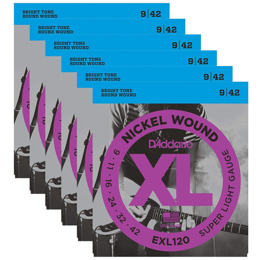 D'Addario EXL120 Electric 9-42 (6 Pack Bundle) Accessories / Strings / Guitar Strings
