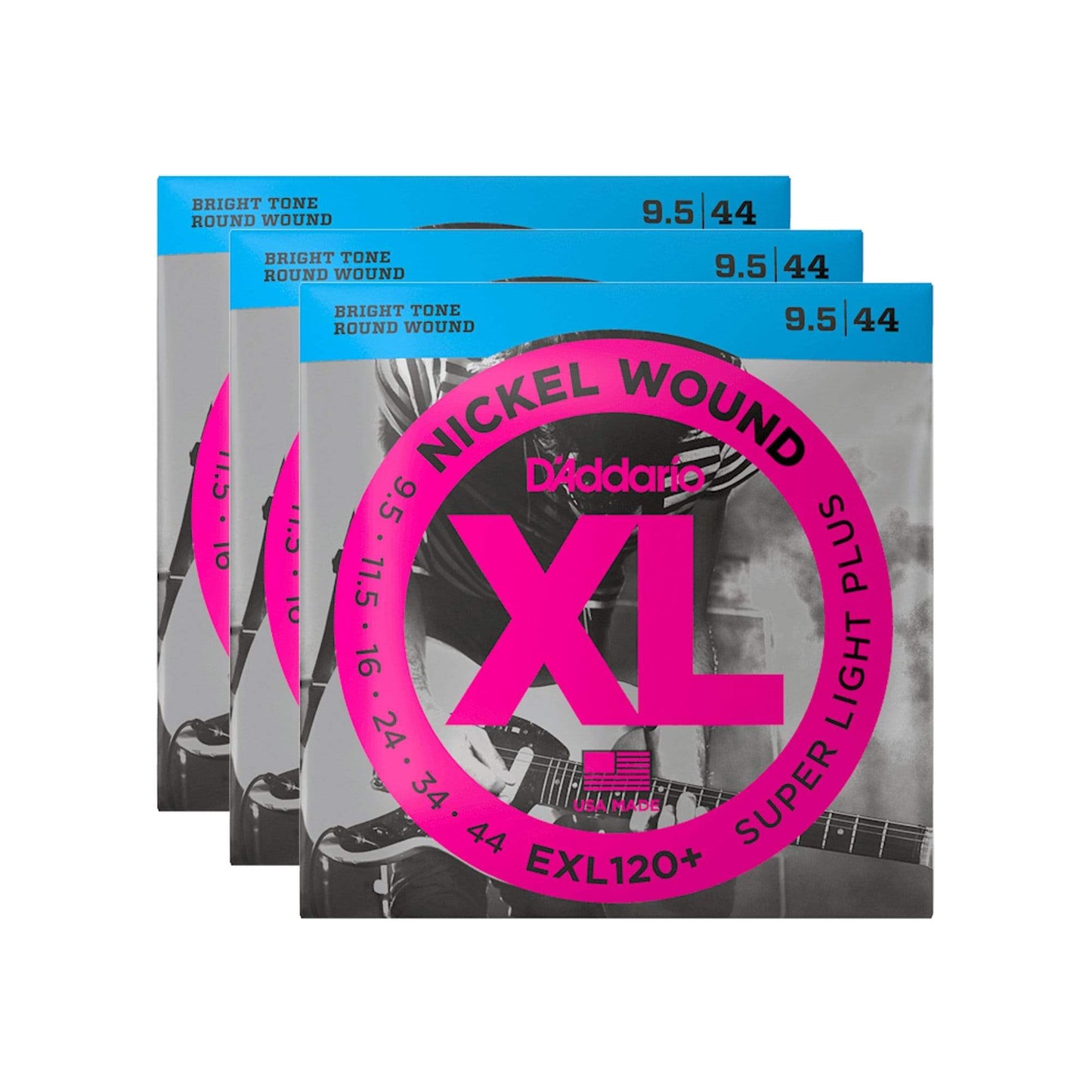 D'Addario EXL120+ Electric Super Light Plus 9.5-44 3 Pack Bundle Accessories / Strings / Guitar Strings