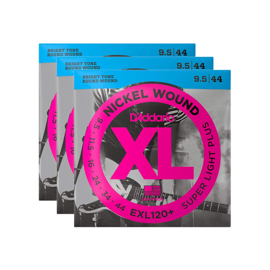 D'Addario EXL120+ Electric Super Light Plus 9.5-44 3 Pack Bundle Accessories / Strings / Guitar Strings