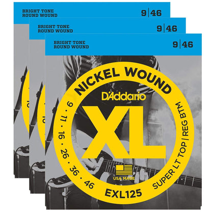 D'Addario EXL125 Electric 9-46 (3 Pack Bundle) Accessories / Strings / Guitar Strings