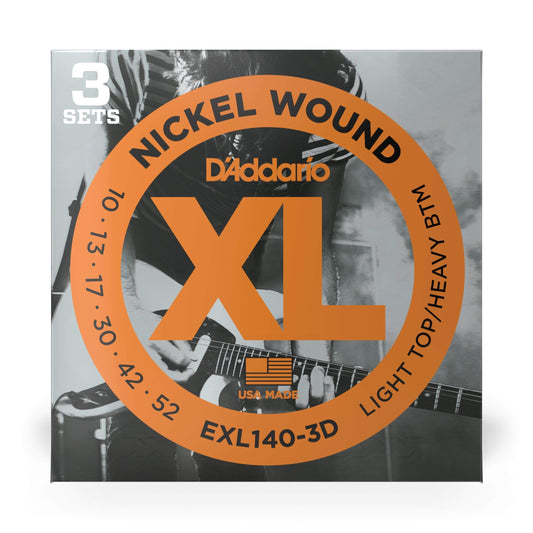 D'Addario EXL140-3D 3-Sets Electric Light Top/Heavy Bottom 10-52 Accessories / Strings / Guitar Strings