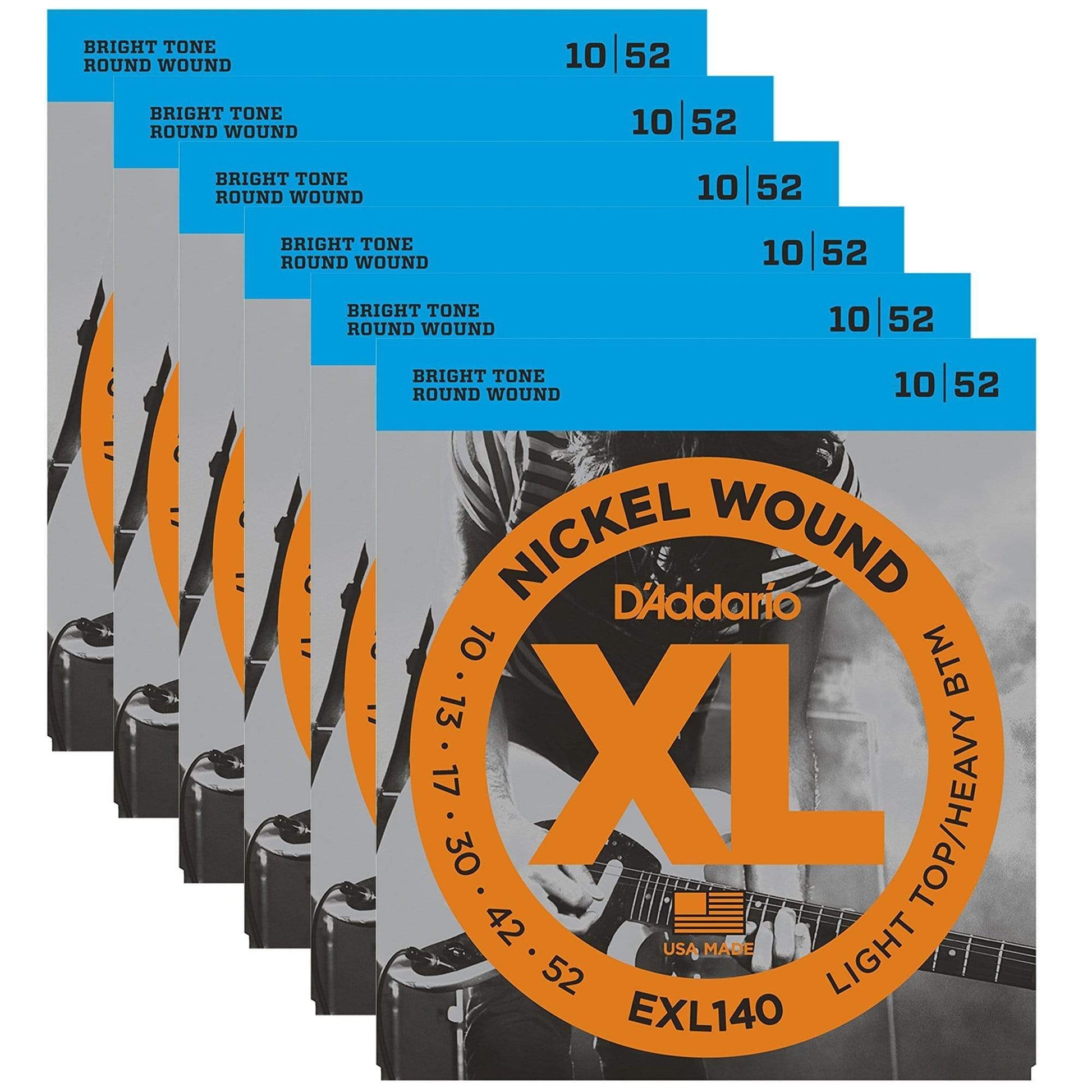 D'Addario EXL140 Electric Light Top/Heavy Bottom 10-52 (6 Pack Bundle) Accessories / Strings / Guitar Strings
