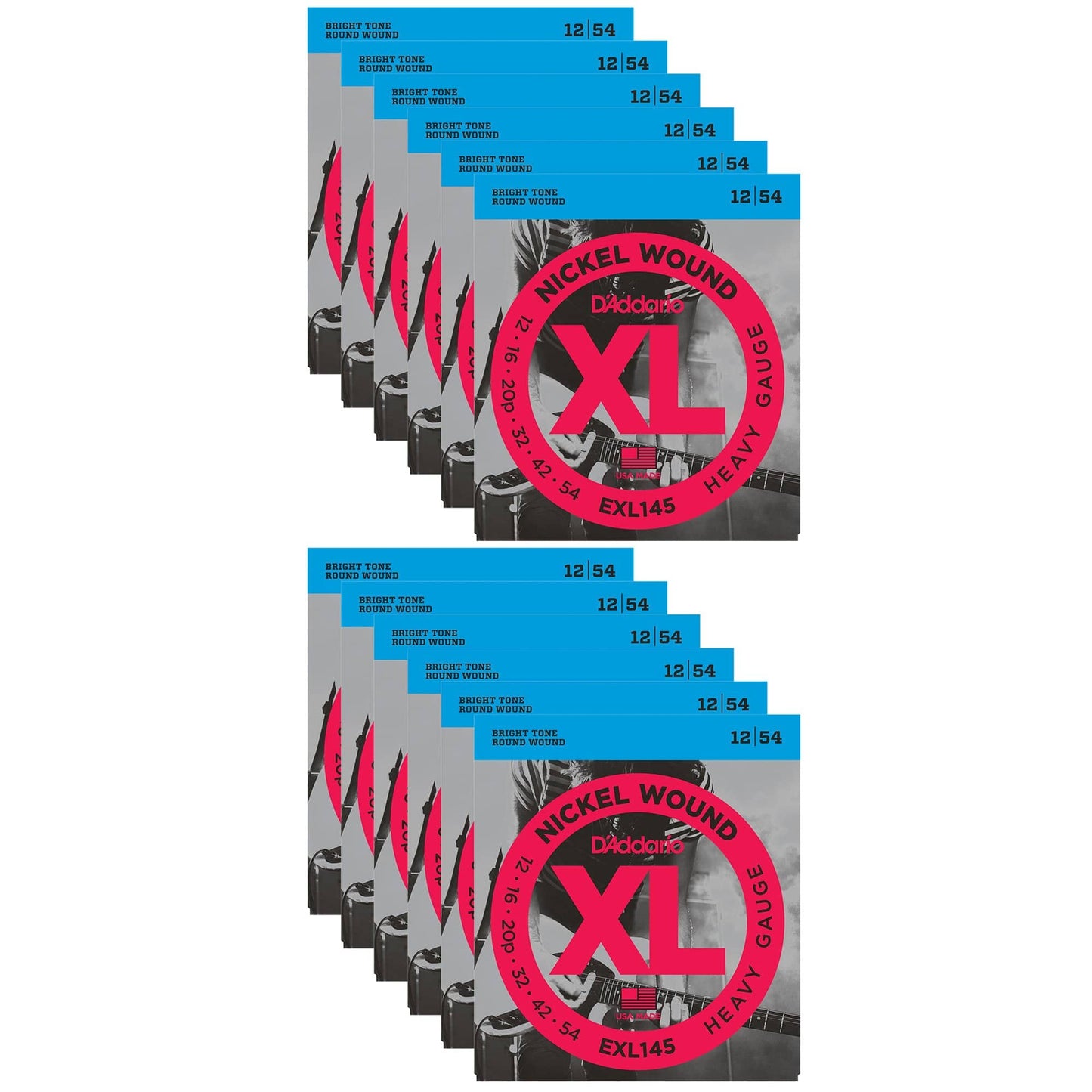 D'Addario EXL145 Electric Heavy 12-54 (12 Pack Bundle) Accessories / Strings / Guitar Strings