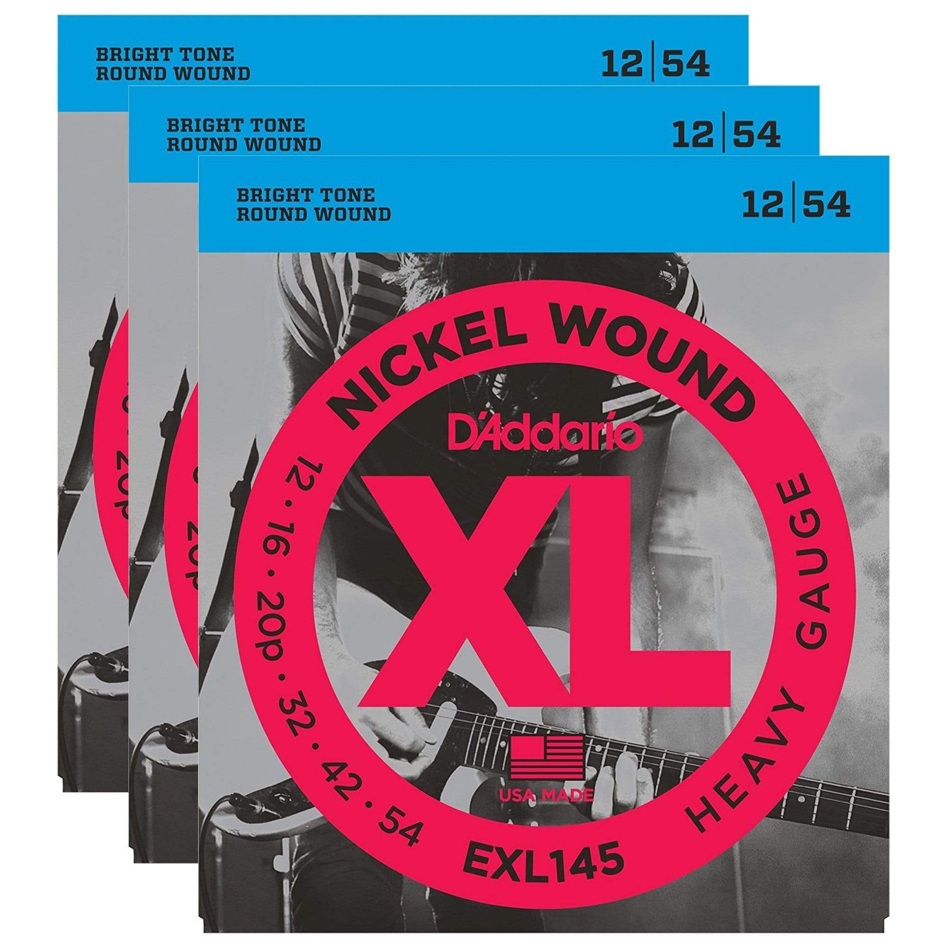 D'Addario EXL145 Electric Heavy 12-54 (3 Pack Bundle) Accessories / Strings / Guitar Strings