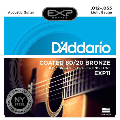 D'Addario EXP11 Coated 80/20 Bronze Light 12-53 Accessories / Strings / Guitar Strings