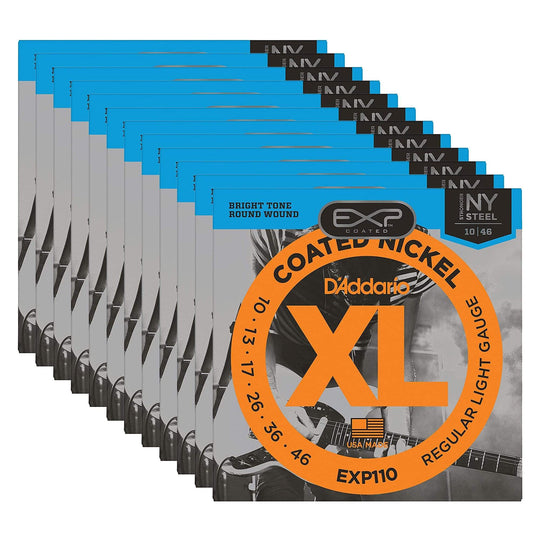 D'Addario EXP110 Electric Coated Light 10-46 12 Pack Bundle Accessories / Strings / Guitar Strings