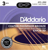 D'Addario EXP26-3D Acoustic Strings Coated Phosphor Bronze 11-52 Custom Light 3-Pack Accessories / Strings / Guitar Strings