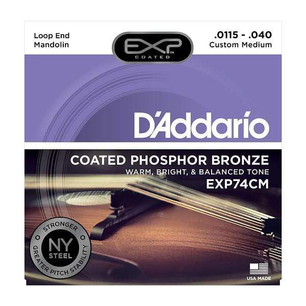 D'Addario EXP74CM Mandolin Strings EXP Phosphor Bronze Custom Medium Accessories / Strings / Guitar Strings