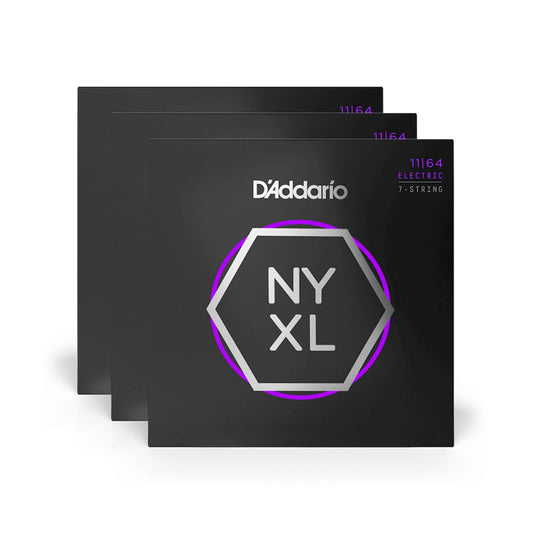 D'Addario NYXL Electric Guitar Medium 7 String 3 Pack Bundle Accessories / Strings / Guitar Strings