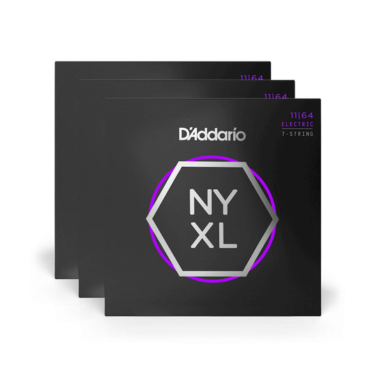 D'Addario NYXL Electric Guitar Medium 7 String 3 Pack Bundle Accessories / Strings / Guitar Strings