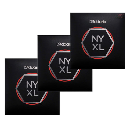 D'Addario NYXL Electric Guitar Strings Light Top/Heavy Bottom 10-52 3 Pack Bundle Accessories / Strings / Guitar Strings
