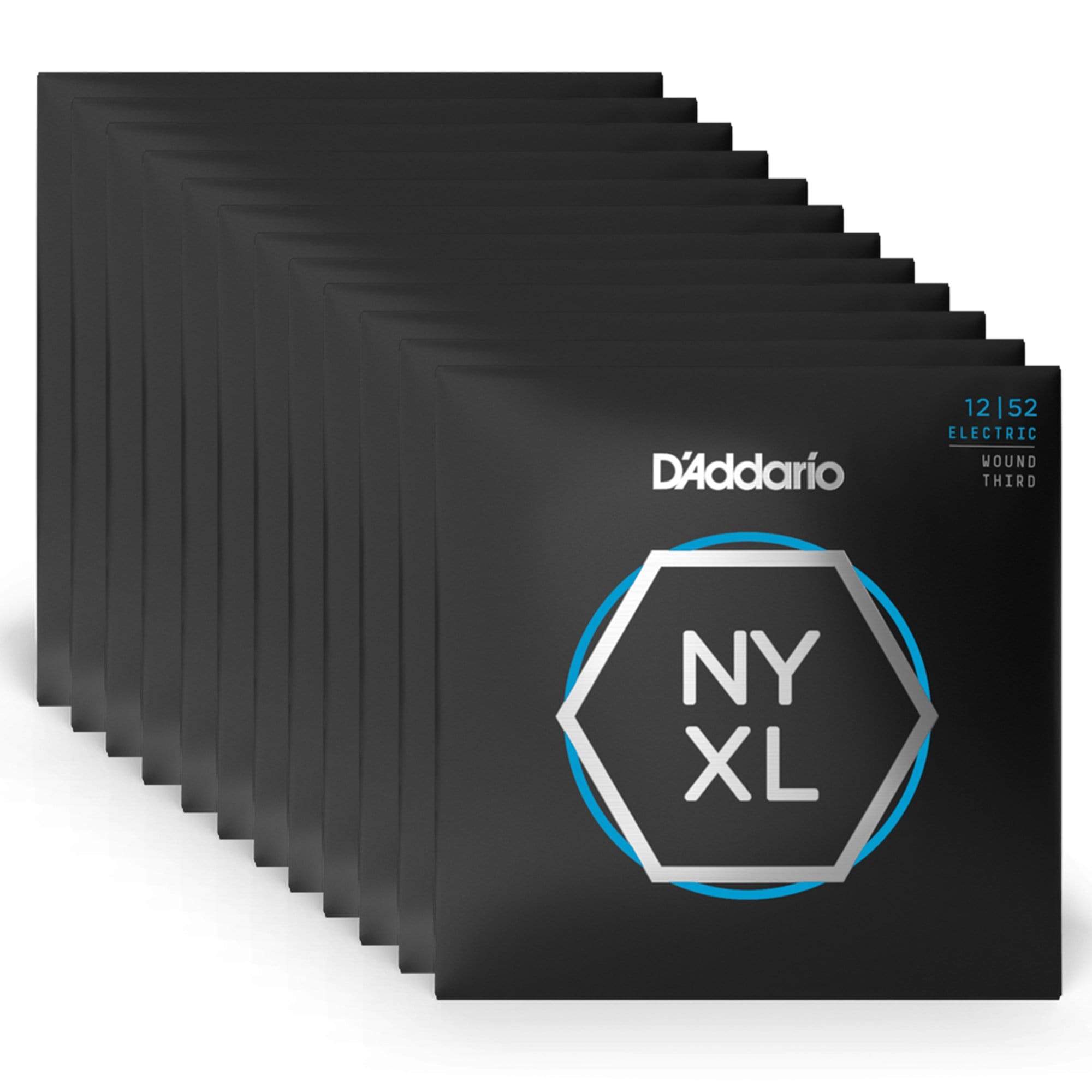 D'Addario NYXL Electric Guitar Strings Lite Wound Third 12-52 12 Pack Bundle Accessories / Strings / Guitar Strings