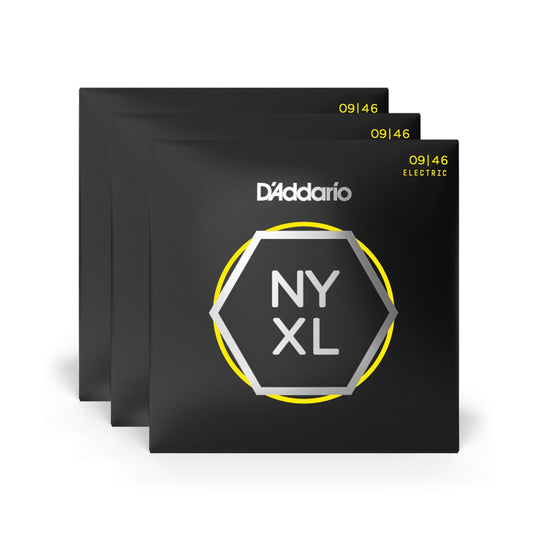 D'Addario NYXL Electric Guitar Strings Super Light Top/Regular Bottom 9-46 3 Pack Bundle Accessories / Strings / Guitar Strings
