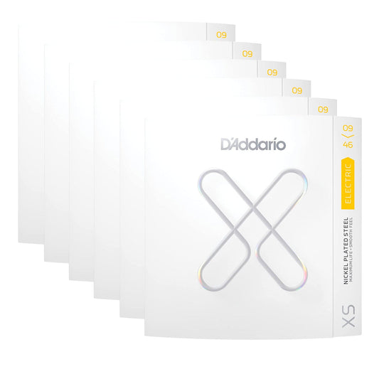 D'Addario XS Coated Electric Nickel Wound 09-46 Super Light Top/Regular Bottom 6 Pack Bundle Accessories / Strings / Guitar Strings