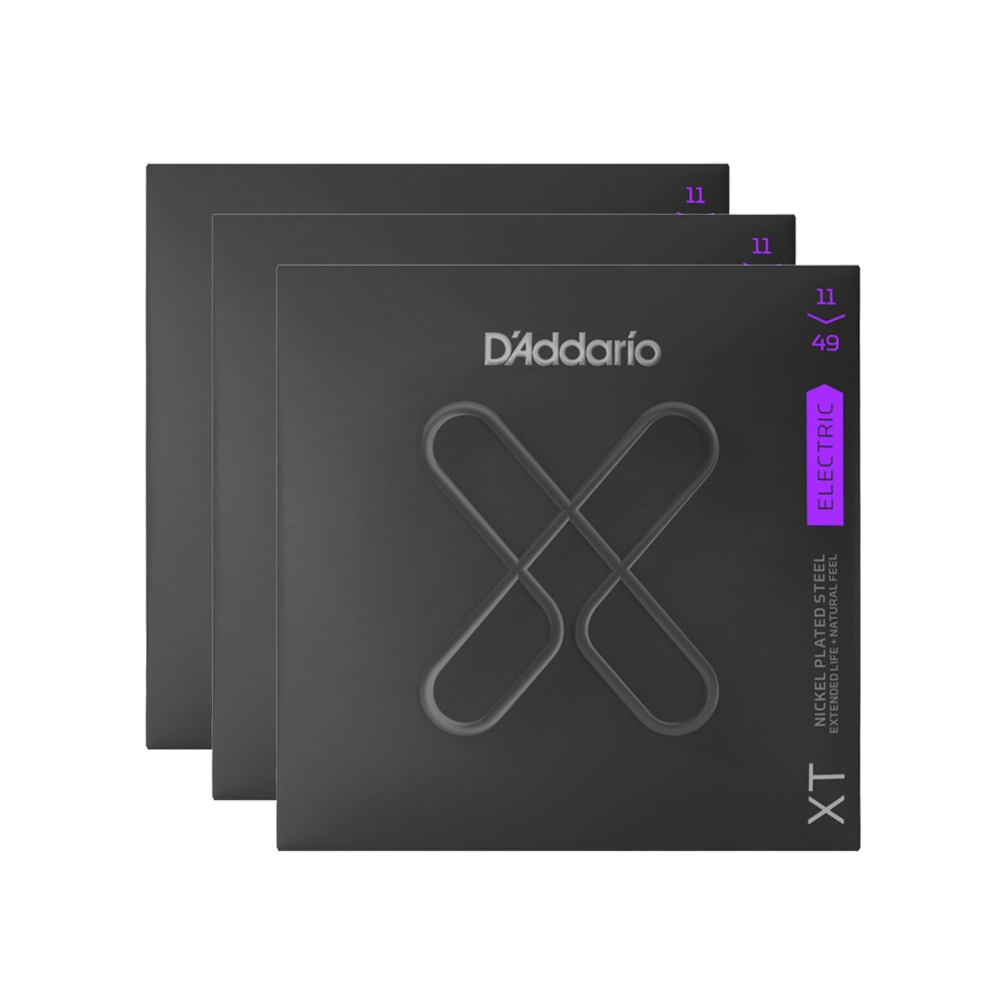 D'Addario XT Nickel Plated Steel Electric Guitar Strings Medium 11-49 3 Pack Bundle Accessories / Strings / Guitar Strings
