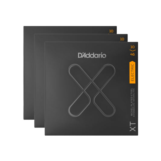 D'Addario XT Nickel Plated Steel Electric Guitar Strings Regular Light 10-46 3 Pack Bundle Accessories / Strings / Guitar Strings