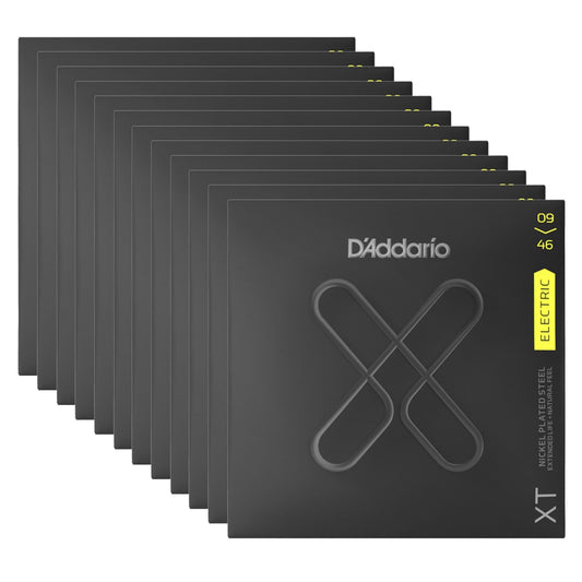 D'Addario XT Nickel Plated Steel Electric Guitar Strings Super Light Top/Regular Bottom 9-46 12 Pack Bundle Accessories / Strings / Guitar Strings