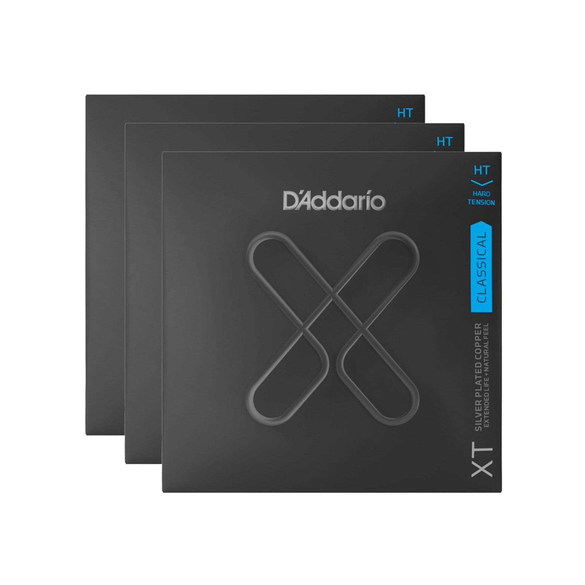 D'Addario XT Silver Plated Copper Classical Guitar Strings Hard Tension 3 Pack Bundle Accessories / Strings / Guitar Strings