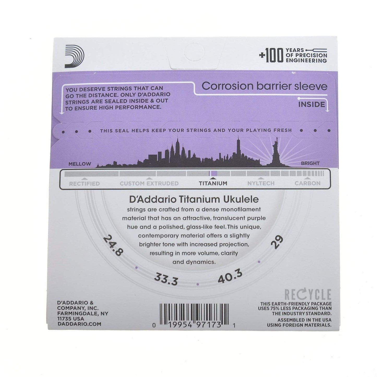 D'Addario EJ87C Pro-Arte Titanium Ukulele Strings Concert Accessories / Strings / Ukulele Strings