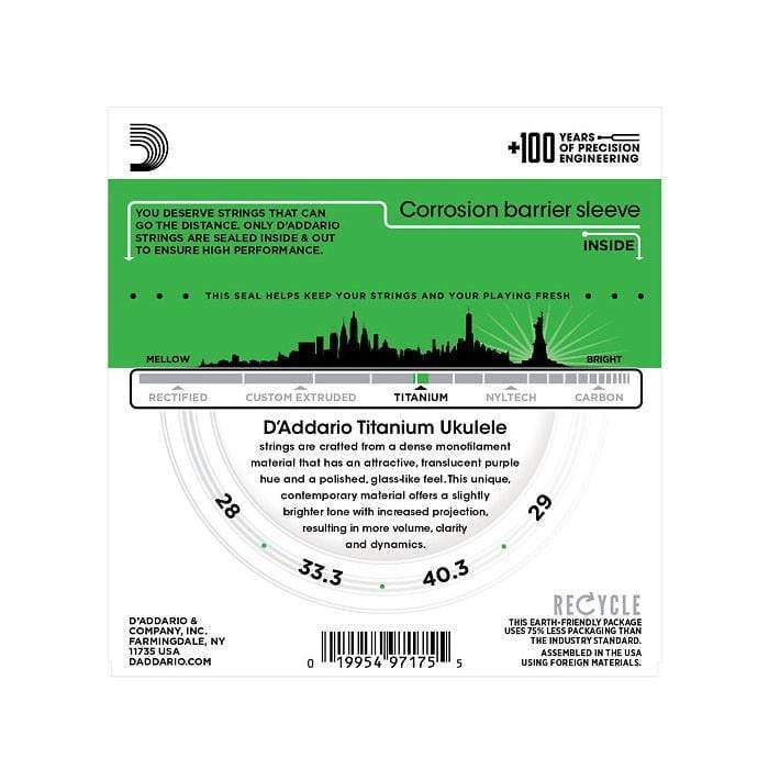 D'Addario EJ87S Pro-Arte Titanium Ukulele Strings Soprano Accessories / Strings / Ukulele Strings