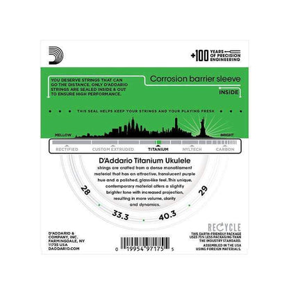 D'Addario EJ87S Pro-Arte Titanium Ukulele Strings Soprano Accessories / Strings / Ukulele Strings