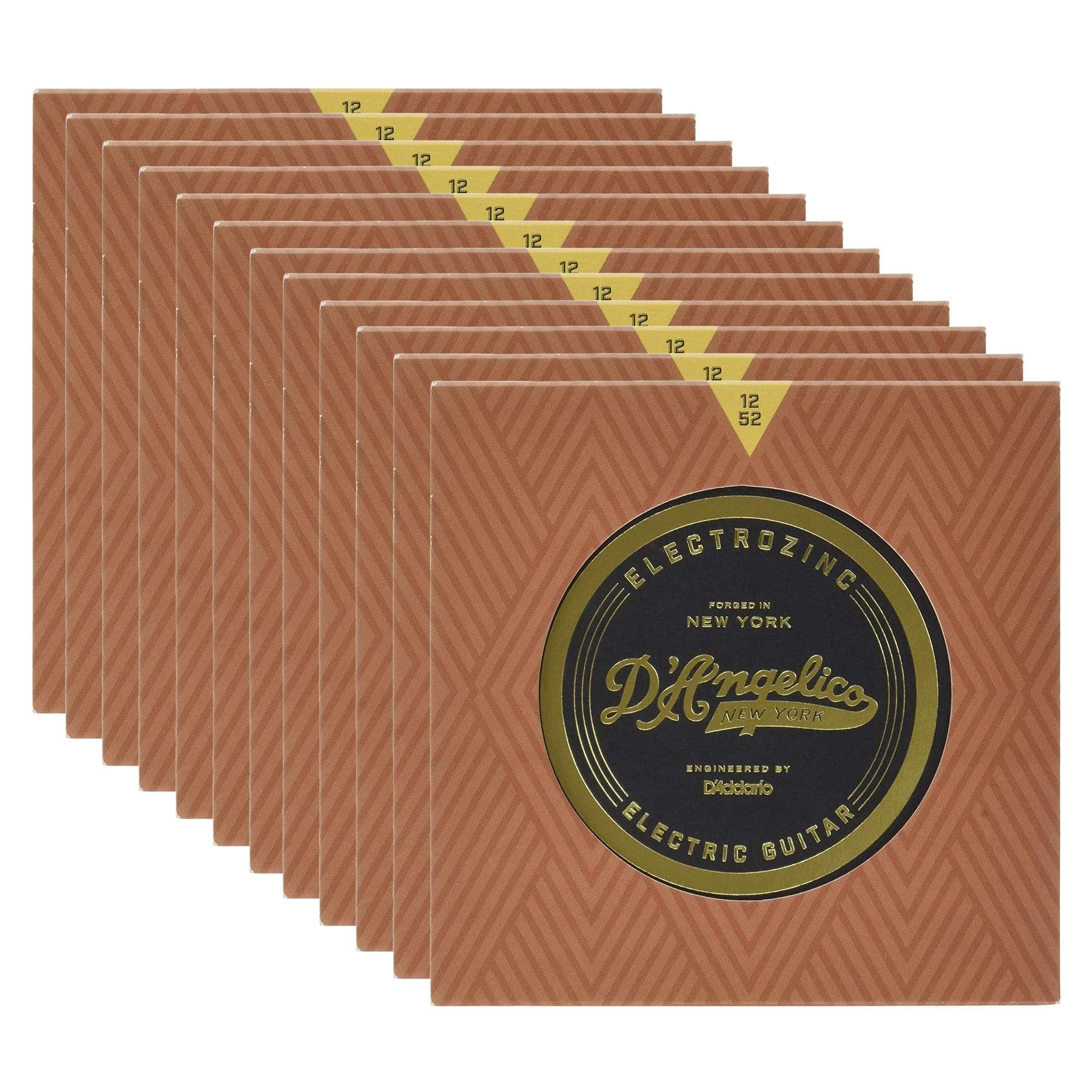 D'Angelico Jazz 12's Electrozinc Electric Guitar Strings 12 Pack Bundle Accessories / Strings / Guitar Strings