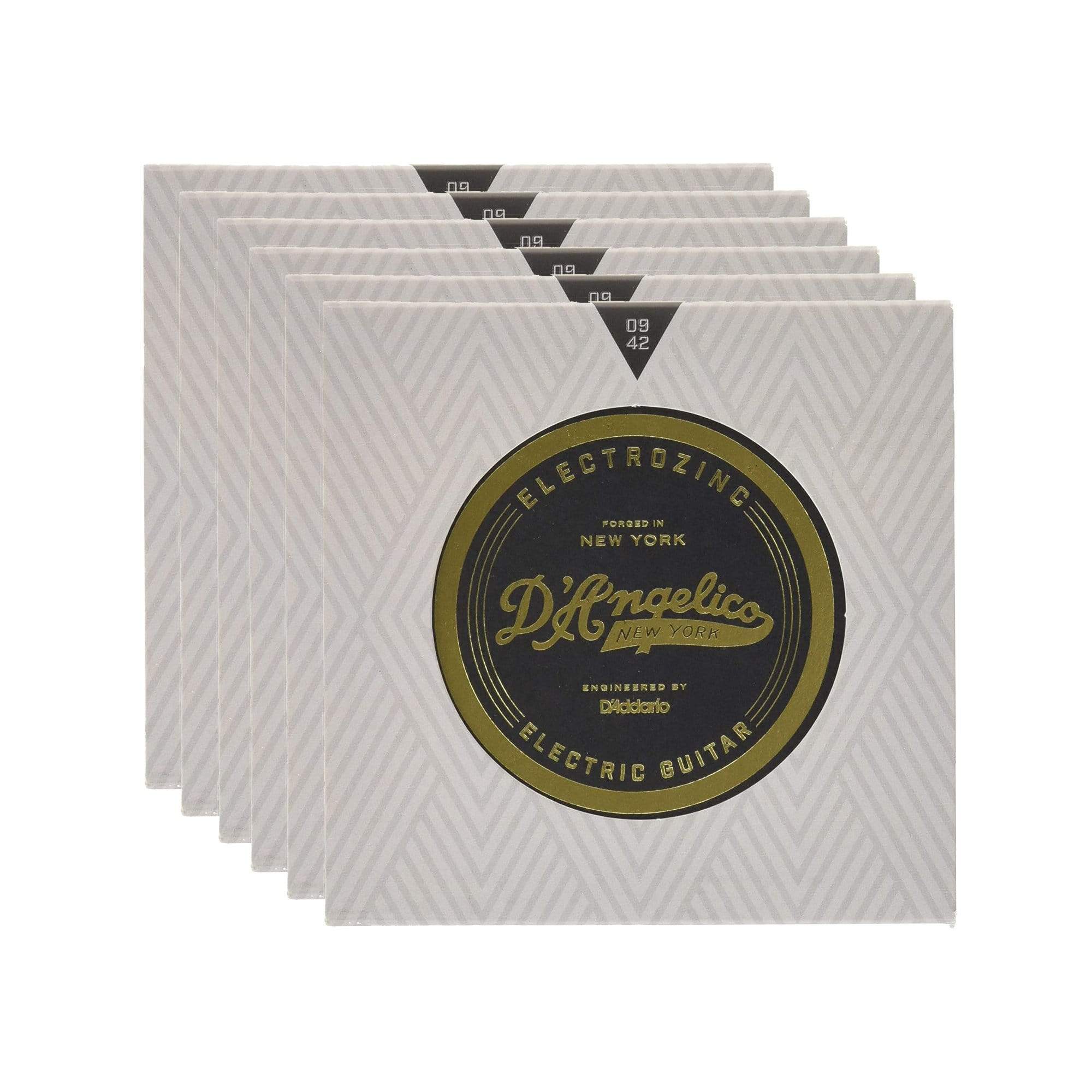 D'Angelico Rock 9's Electrozinc Electric   Guitar Strings 6 Pack Bundle Accessories / Strings / Guitar Strings
