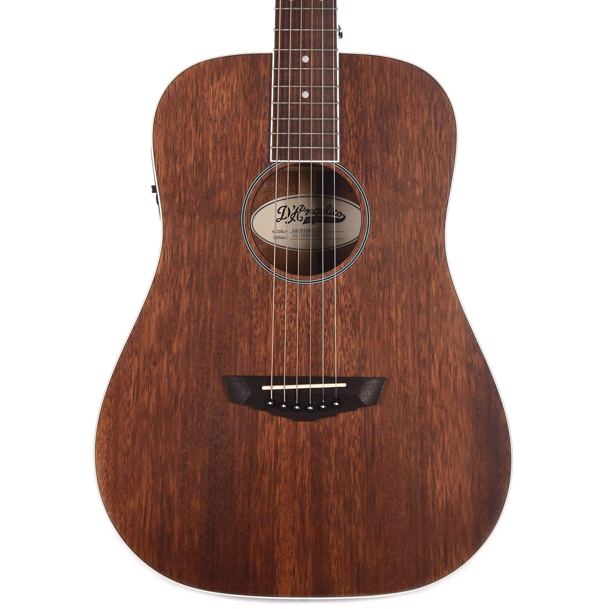 D'Angelico Premier Niagara Mini Dreadnought Mahogany Acoustic Guitar w/Preamp & Tuner Acoustic Guitars / Mini/Travel