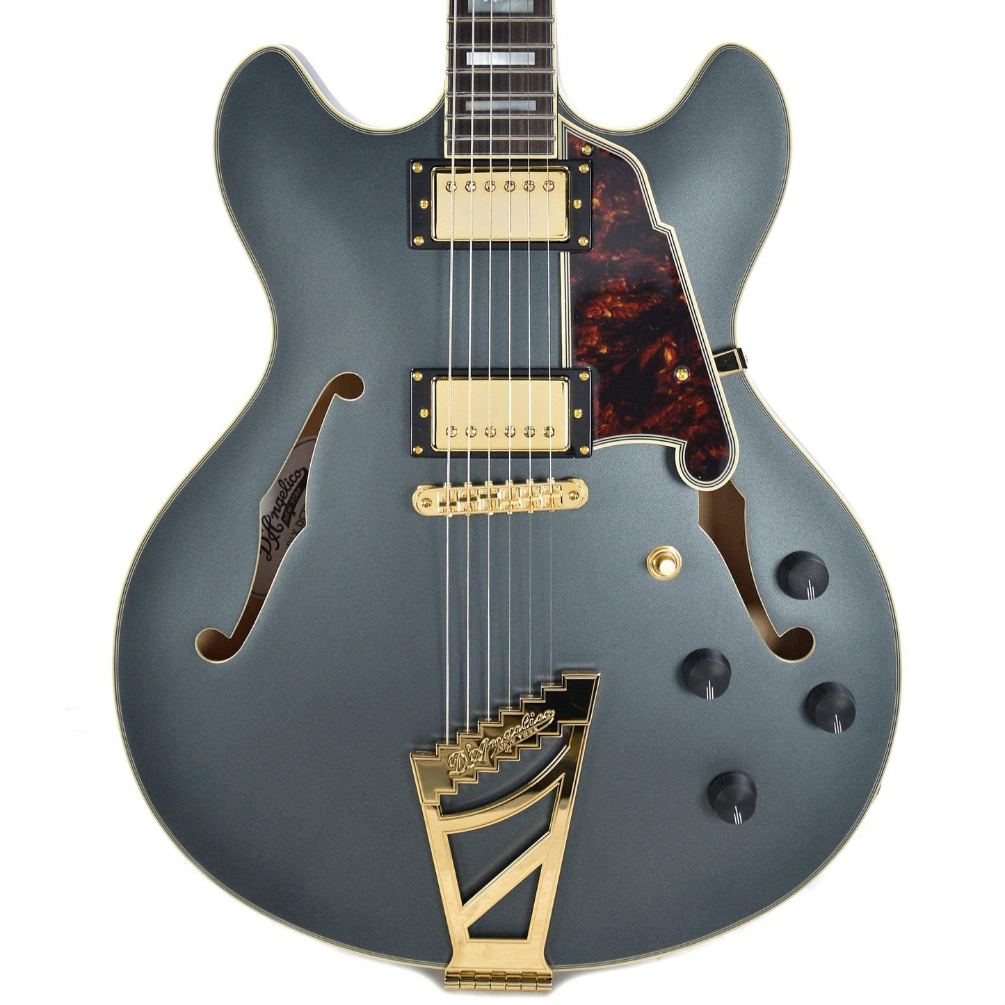 D'Angelico Deluxe DC Matte Midnight Stairstep Electric Guitars / Semi-Hollow