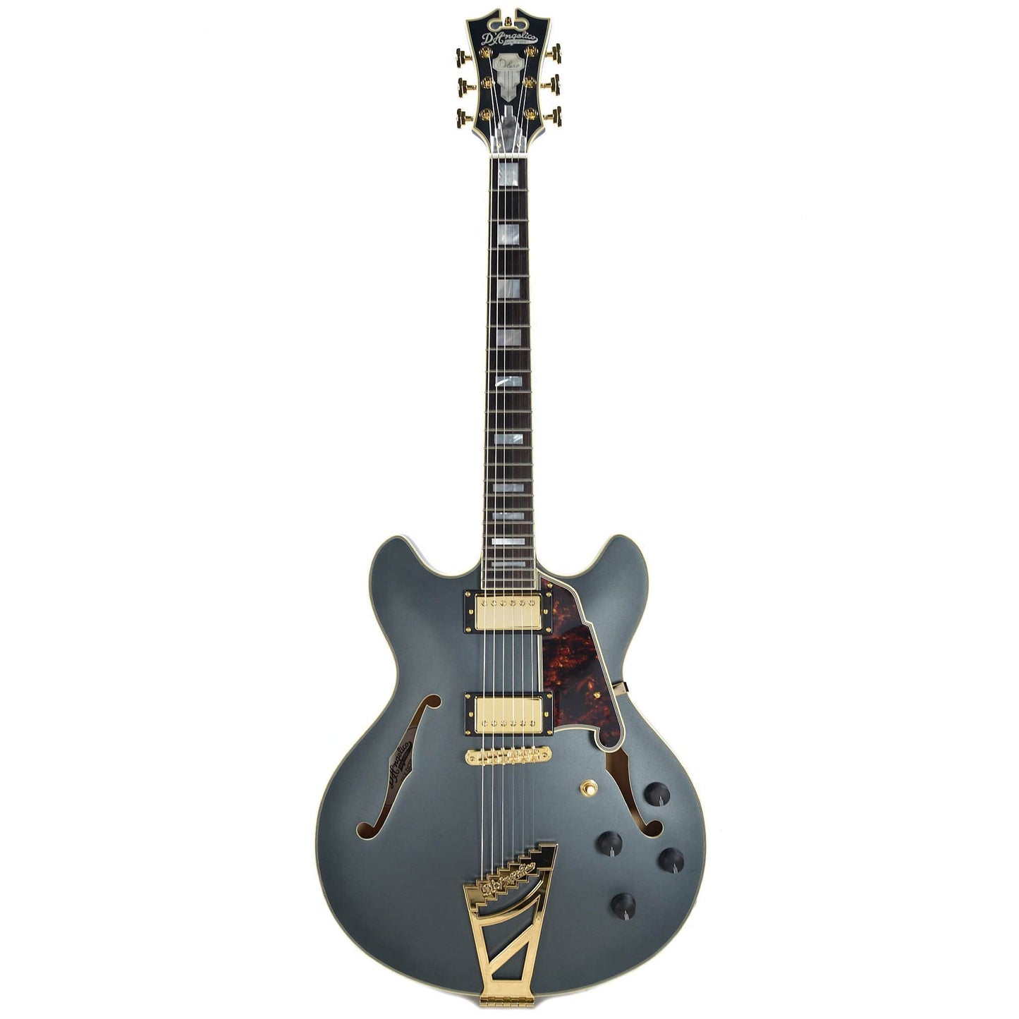 D'Angelico Deluxe DC Matte Midnight Stairstep Electric Guitars / Semi-Hollow
