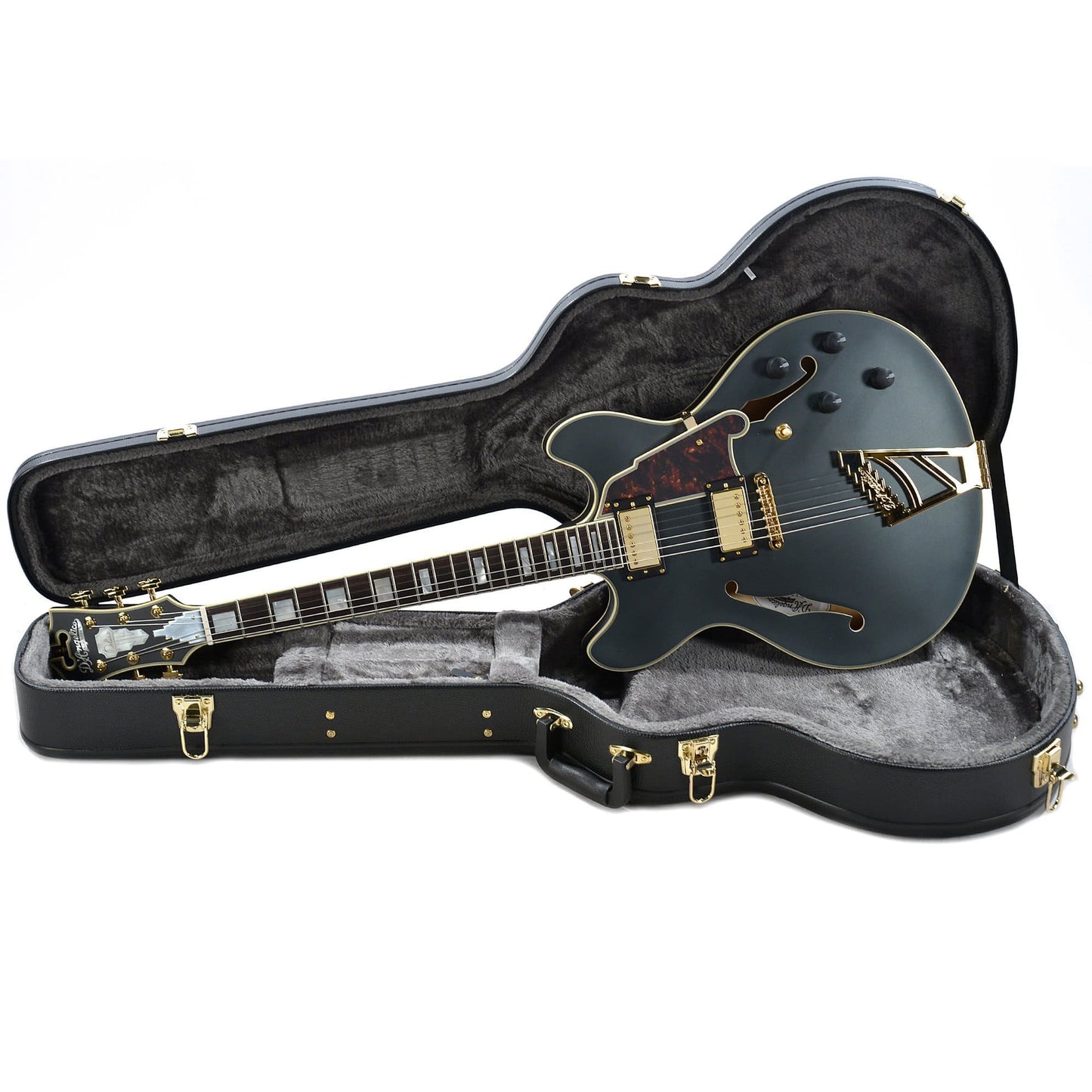 D'Angelico Deluxe DC Matte Midnight Stairstep Electric Guitars / Semi-Hollow