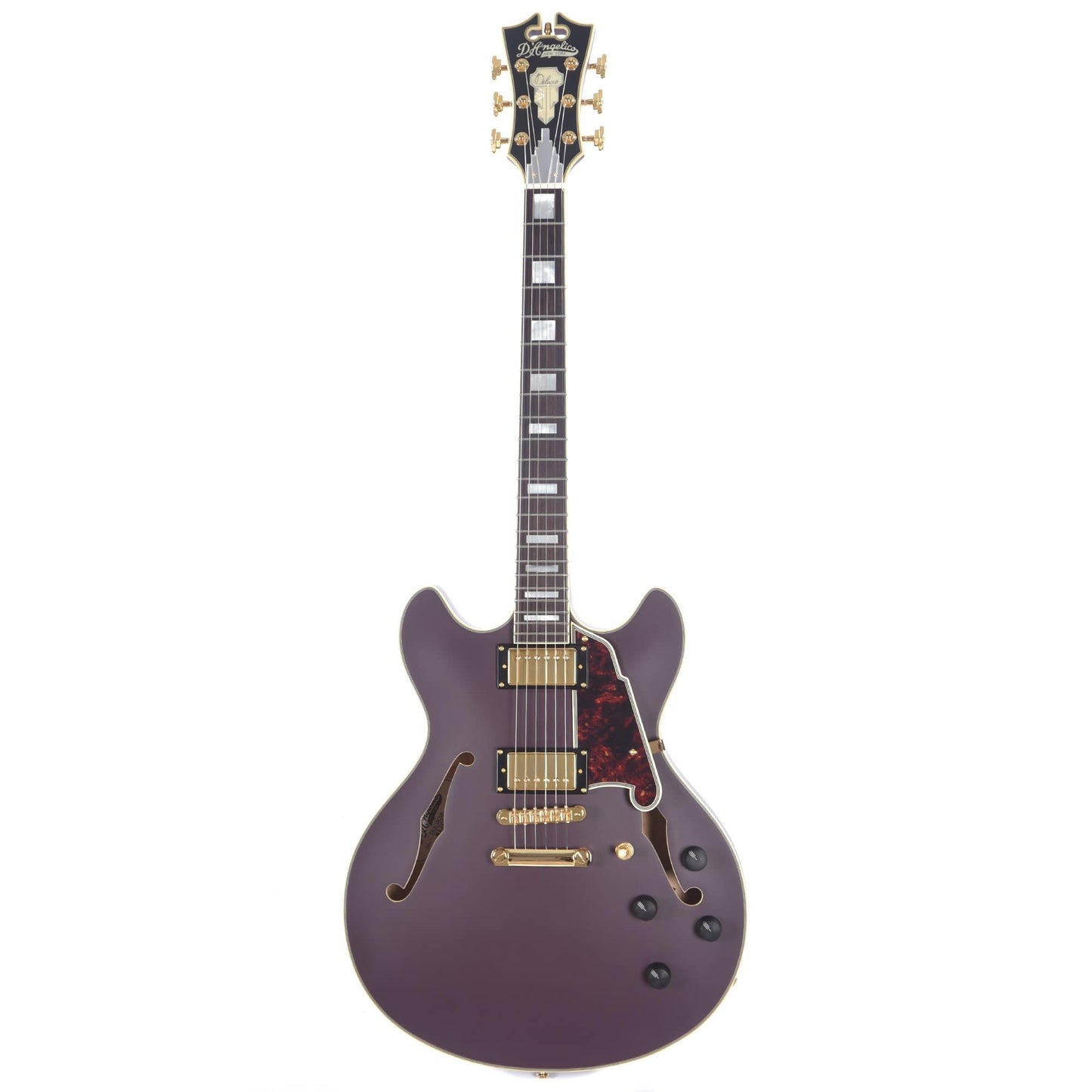 D'Angelico Deluxe DC Matte Plum Semi Hollow Double Cutaway Stop Bar Electric Guitars / Semi-Hollow
