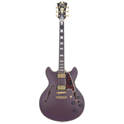 D'Angelico Deluxe DC Matte Plum Semi Hollow Double Cutaway Stop Bar Electric Guitars / Semi-Hollow