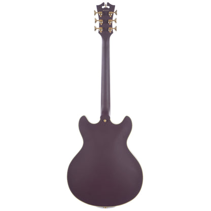D'Angelico Deluxe DC Matte Plum Semi Hollow Double Cutaway Stop Bar Electric Guitars / Semi-Hollow