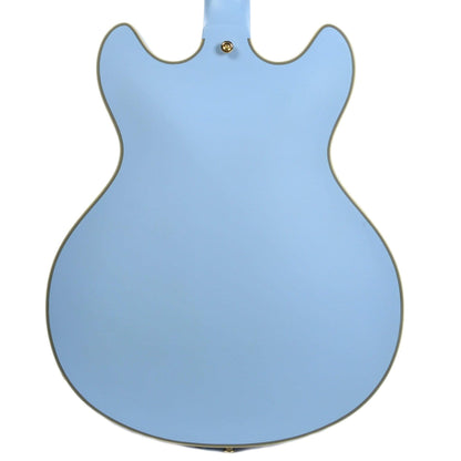 D'Angelico Deluxe DC Semi Hollow Double Cutaway Stop Bar Tailpiece Matte Powder Blue Electric Guitars / Semi-Hollow