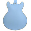 D'Angelico Deluxe DC Semi Hollow Double Cutaway Stop Bar Tailpiece Matte Powder Blue Electric Guitars / Semi-Hollow