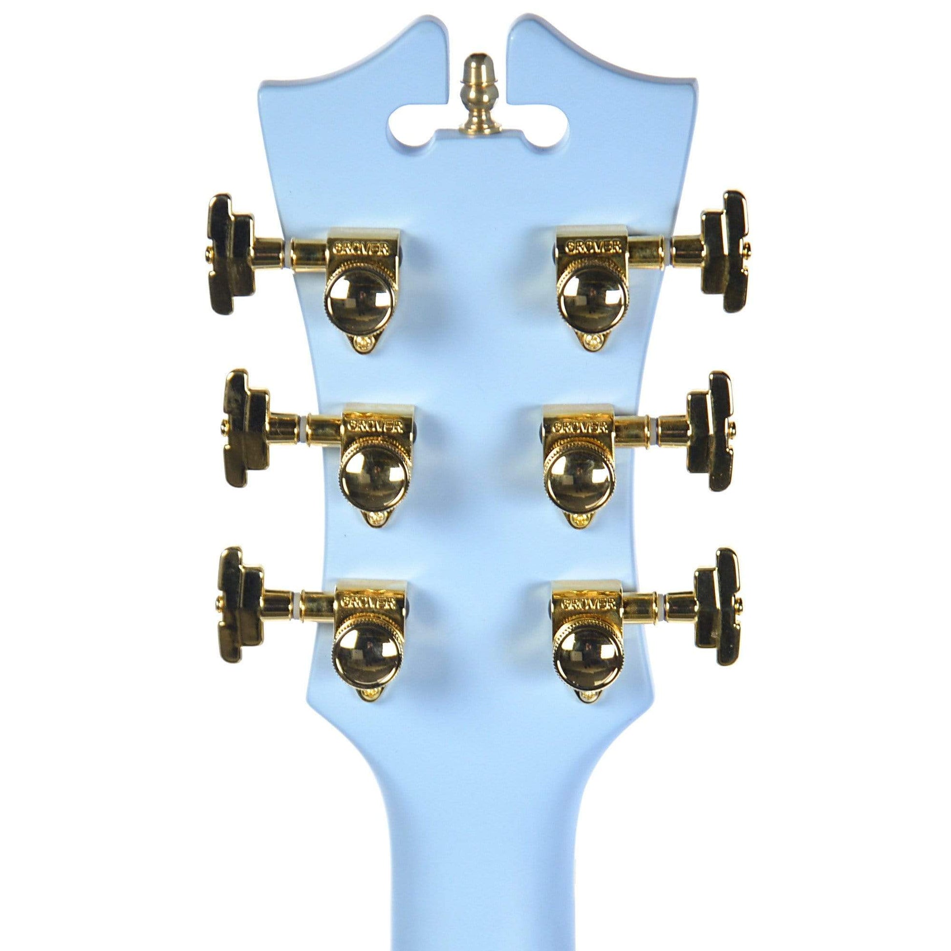 D'Angelico Deluxe DC Semi Hollow Double Cutaway Stop Bar Tailpiece Matte Powder Blue Electric Guitars / Semi-Hollow