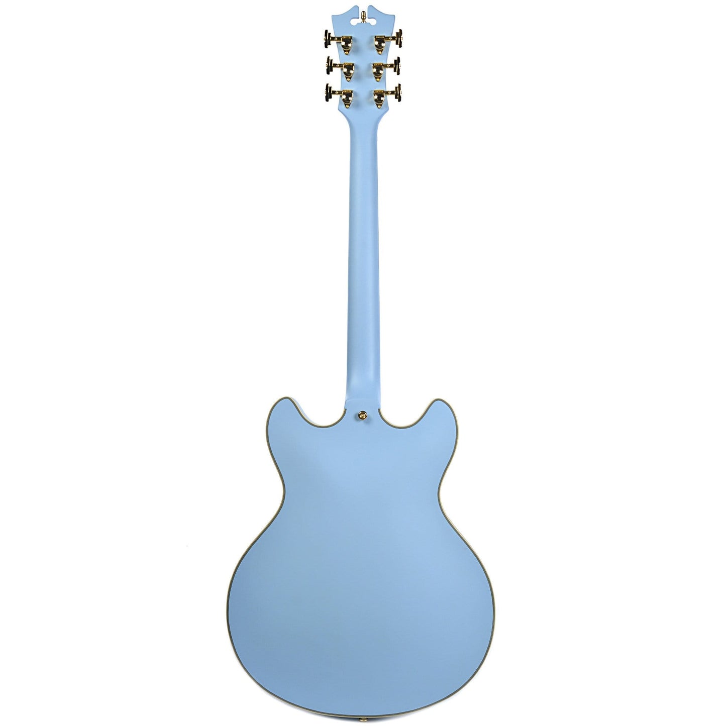D'Angelico Deluxe DC Semi Hollow Double Cutaway Stop Bar Tailpiece Matte Powder Blue Electric Guitars / Semi-Hollow