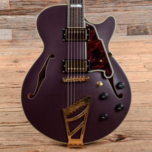 D'Angelico Deluxe SSTP Semi-Hollow Single Cutaway Matte Plum 2017 Electric Guitars / Semi-Hollow