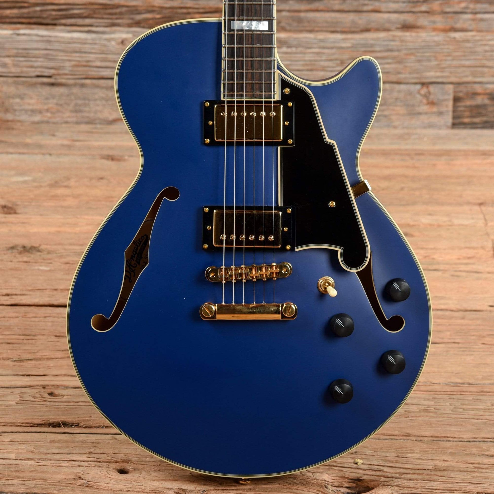 D'Angelico DLX SSS Satin Blue Electric Guitars / Semi-Hollow