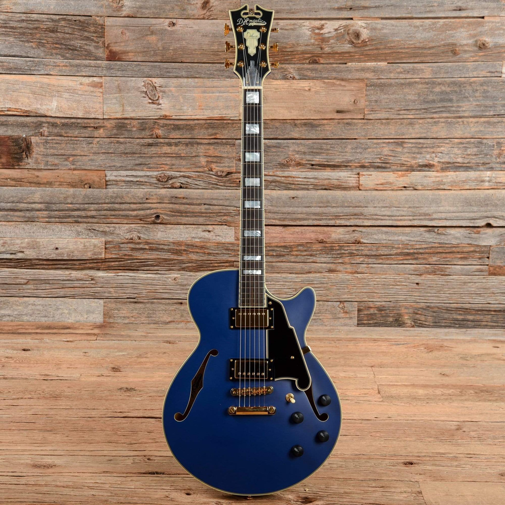 D'Angelico DLX SSS Satin Blue Electric Guitars / Semi-Hollow