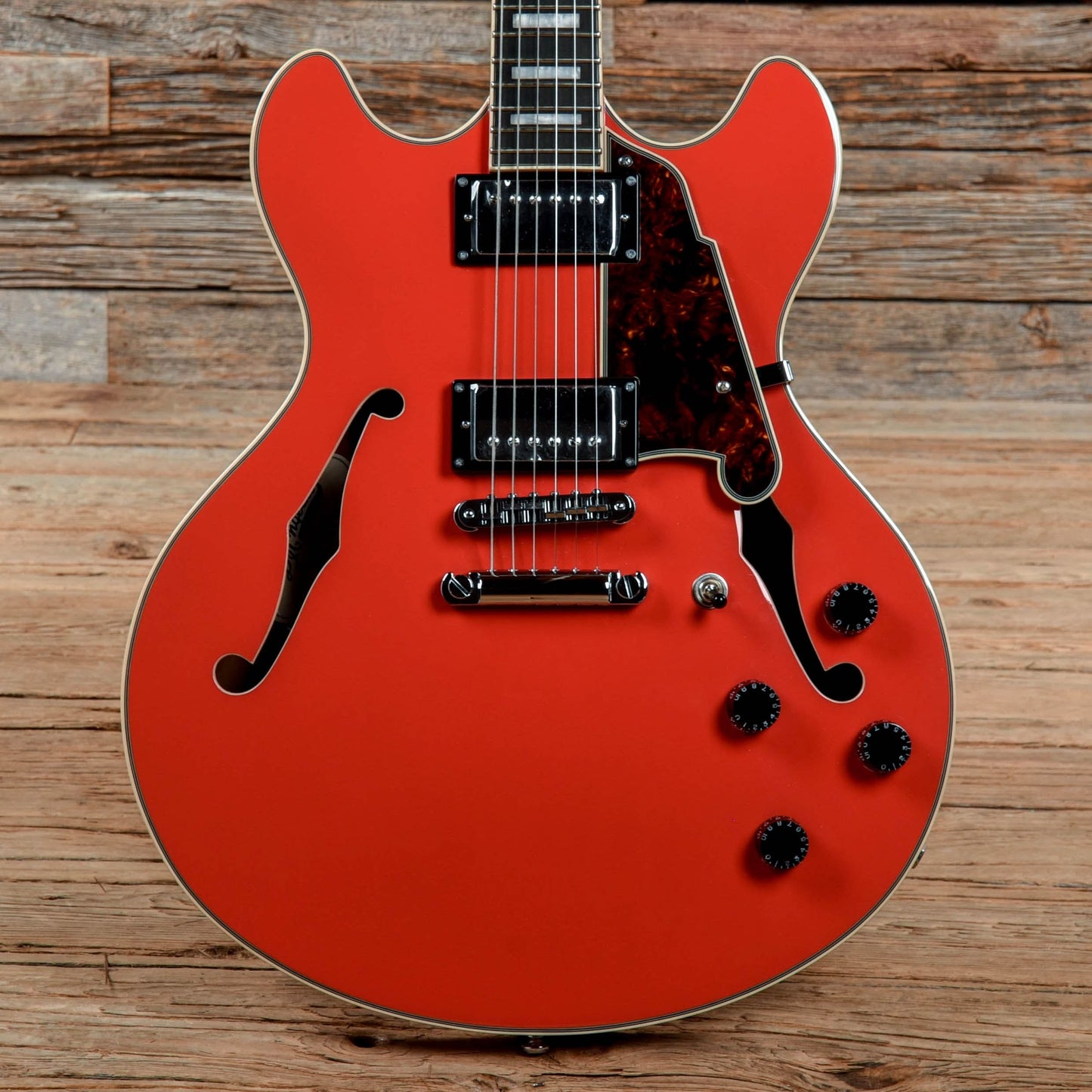 D'Angelico Premier DC Semi-Hollow Double Cutaway with Stop-Bar Tailpiece Fiesta Red Electric Guitars / Semi-Hollow