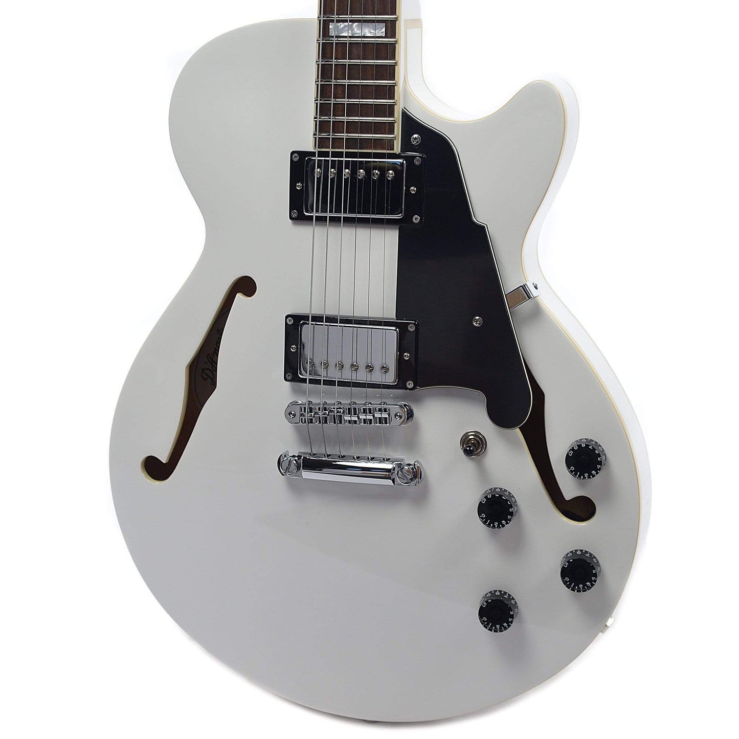 D'Angelico Premier SS Semi Hollow Single Cutaway White Stop Bar Tailpiece Electric Guitars / Semi-Hollow