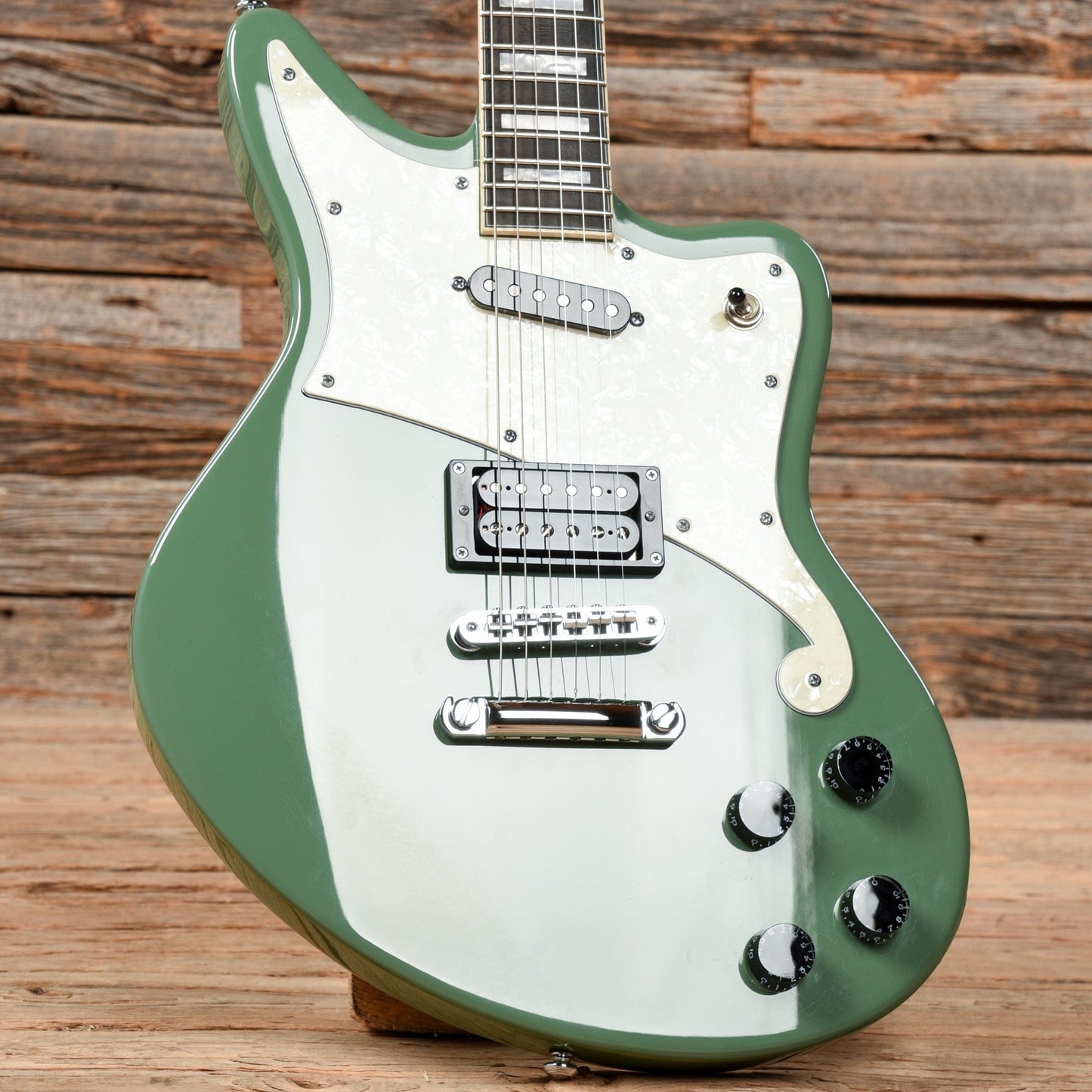 D'Angelico Premier Bedford Offset HS with Stoptail Army Green 2018 Electric Guitars / Solid Body
