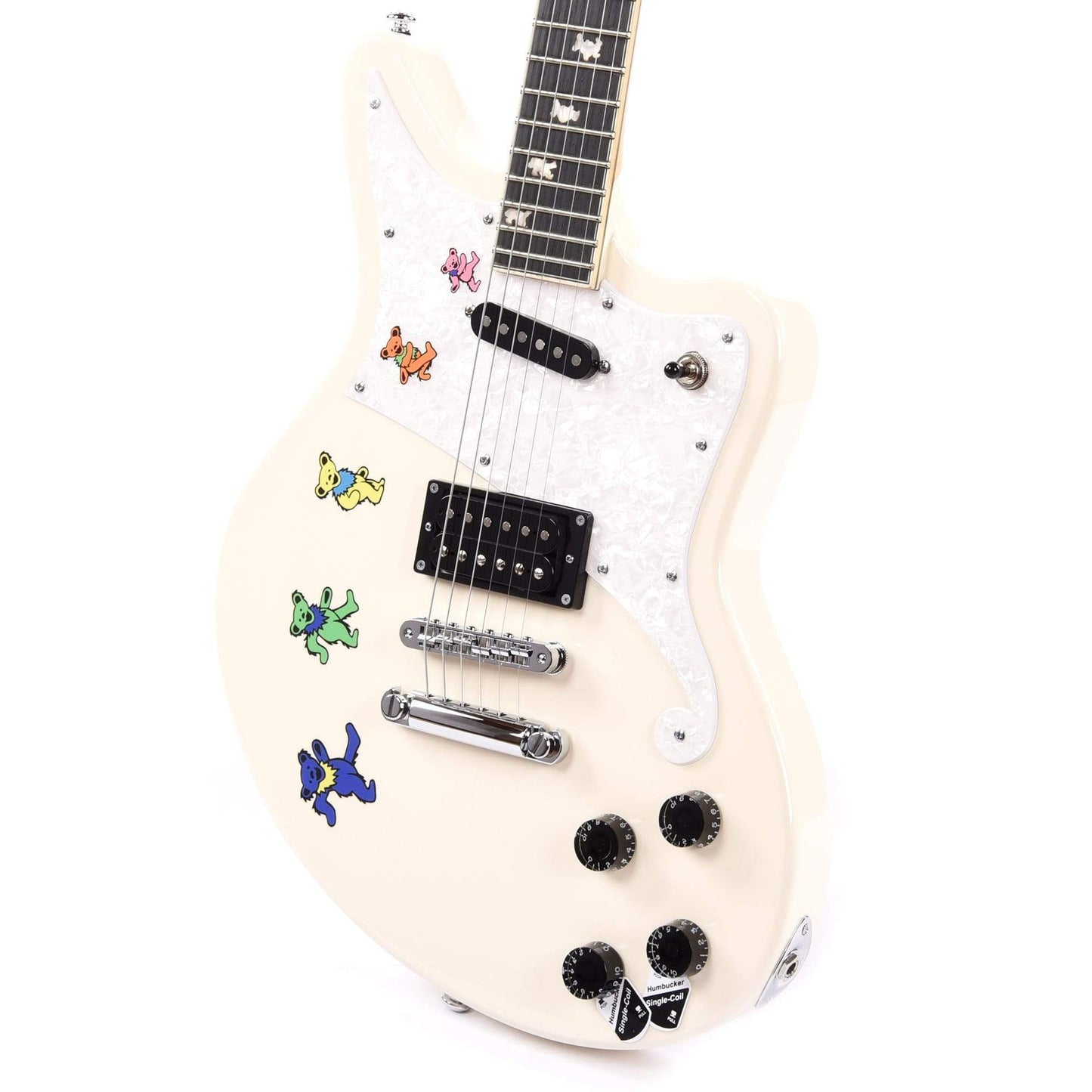 D'Angelico Premier Grateful Dead Bedford Antique White Electric Guitars / Solid Body