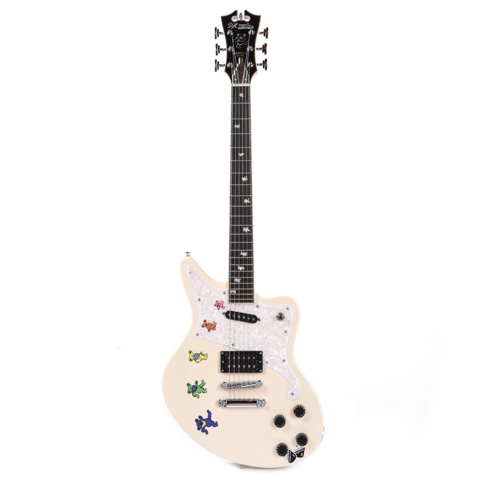 D'Angelico Premier Grateful Dead Bedford Antique White Electric Guitars / Solid Body