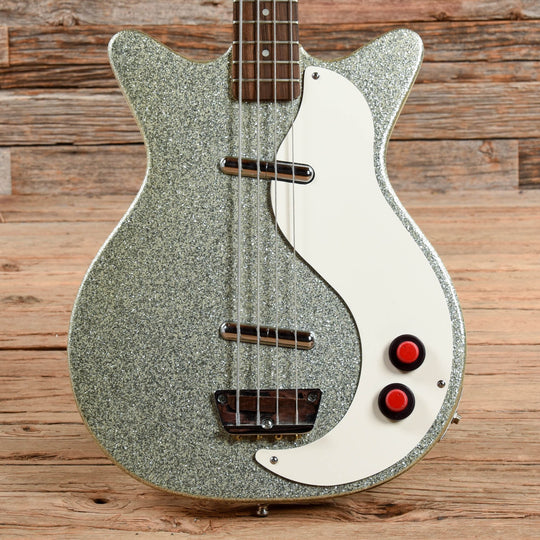 Danelectro DC-59 Bass Silver Sparkle Bass Guitars / 4-String