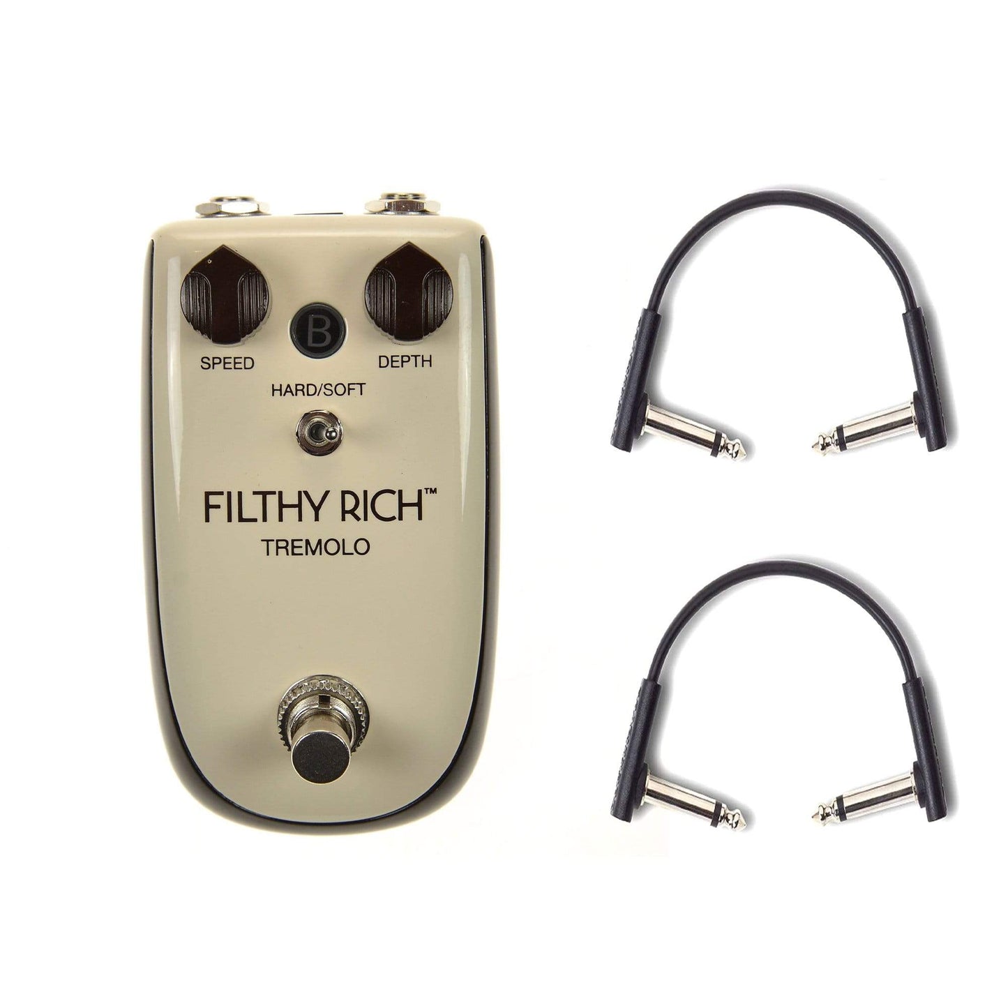 Danelectro Billionaire Filthy Rich Tremolo Pedal w/RockBoard Flat Patch Cables Bundle Effects and Pedals / Tremolo and Vibrato